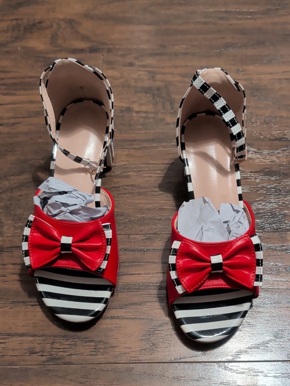 Women’s Red Bow Strappy Heeled Sandals